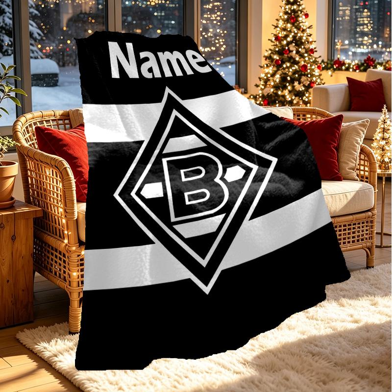Custom Name Personalized Borussia Monchengladbach Print Blanket, Home Decor, Bedroom, Sofa, Camping, Couch, Gifts for Birthday ChristmasEnthusiasts