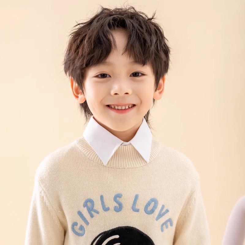 Mångsidig vit barnskjortkrage: Unisex Dekoradoiv Bomulls Huvtröja Accessoar