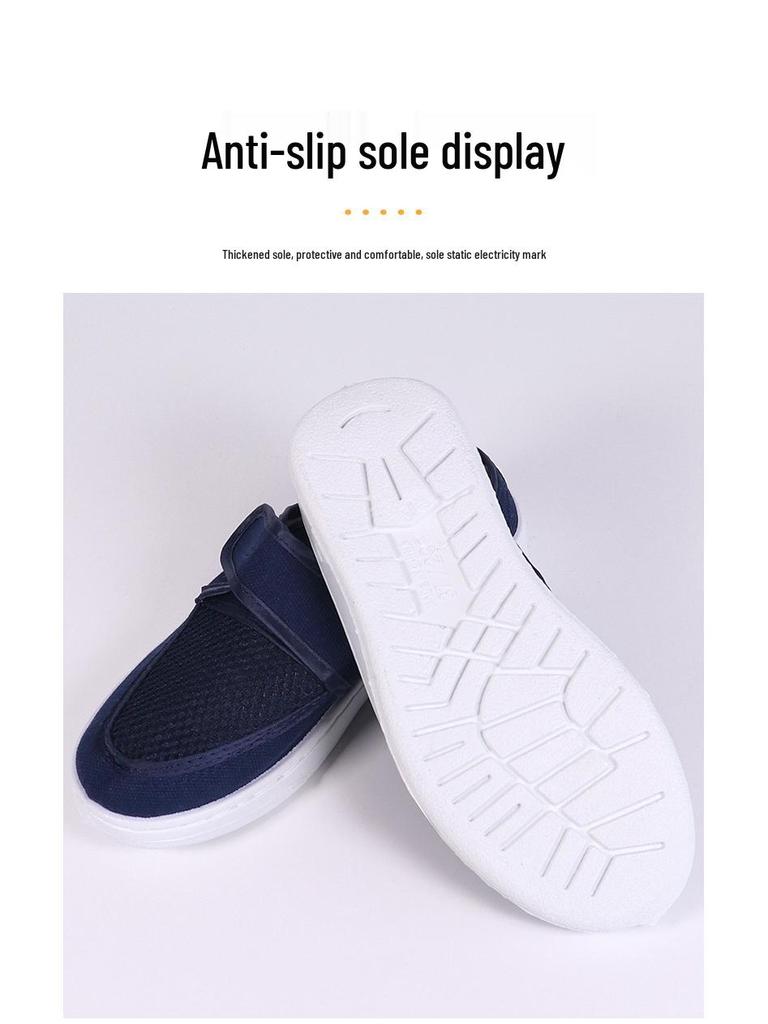 Anti-Static Velcro Mesh Shoes with Thick PU Sole for Cleanroom and Laboratory Use