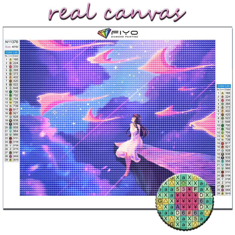 5D DIY Artistic Moon and Starry Sky Cross Stitch Rhinestones Diamond Drawing Embroidery Mosaic Home Decor