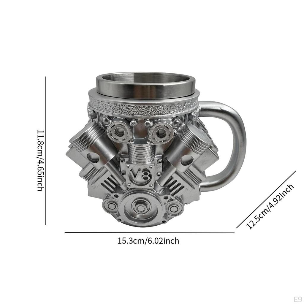 Engine Coffee Mug Car Model Heat Resistant Creative Reusable Drink Cup with Handle for
