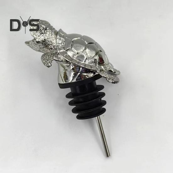 Turtle Wine Pourer Metal Decanter Spout with Drip-Free Design Elegant Bar Accessory for Red White Liquor