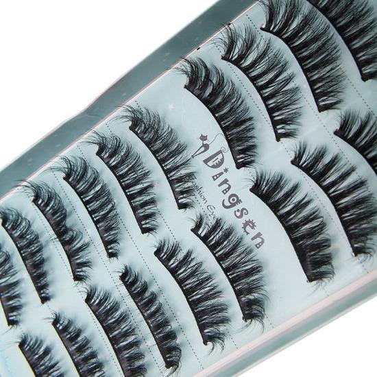 

10 pairs of 3D multi-layered false eyelashes, naturally thick and curled