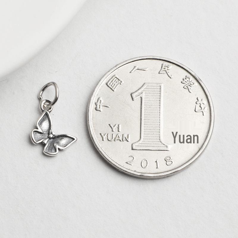 S925 Sterling Silver Butterfly Pendant DIY Handmade Jewelry Accessory