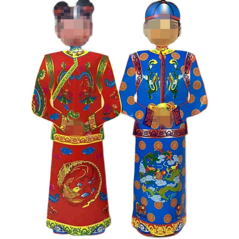 3D Paper-mache Male and Female Figures for Joss Paper Burning (Qingming)