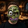 Retro Horror Atmosphere Masque Halloween for Adults Creepy Cosplay Party Accessory Durable Scary Ghost Head Full Face Unique Costume Mask