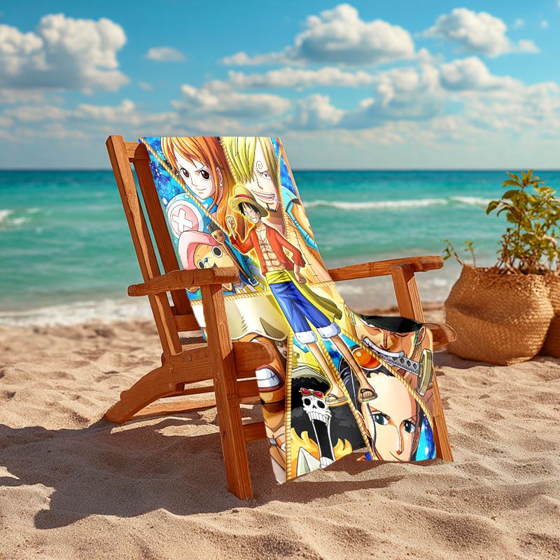 1Pc One Piece Adventure Beach Towel Quick Dry Multiuse For Beach Pool Gym Yoga Home Travel Christmas Halloween Xmas Gift L1236