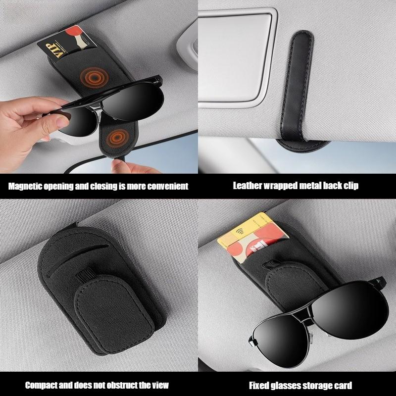 2025 Hot Car Glasses Clip Sun Visor Sunglasses Card Holder Accessory For Quattro Sline A3 A4 A6 A5 Q5 A1 Q7 Q3 Q2 Q8 A7 A8