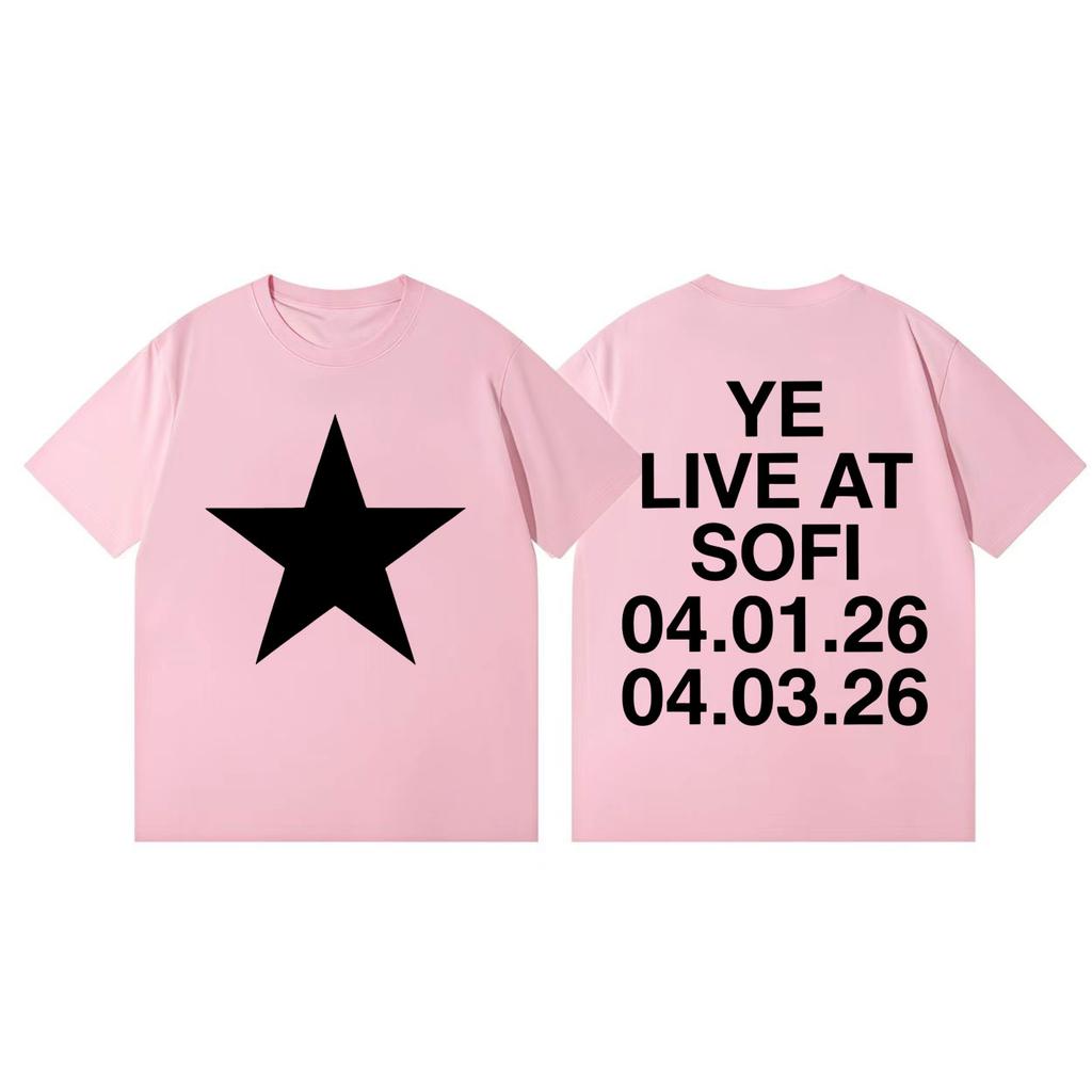 Rapper Kanye West Tour 2026 Merch T-shirt Unisex Moda Donna Hip Hop Manica Corta T-shirt Cotone Alta Qualità T-shirt Oversize