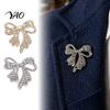 Bowknot Lapel Pin Sparkling Rhinestone Bow Brooch, Mini Shaped Vintage Badge Pin, Clothing Jewelry Accessory for Women Girls Bag Decoration Brooch
