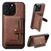 SUTENI M4 For iPhone 13 Pro Magnetic Case with Card Holder Cowhide Texture Leather Back Cover