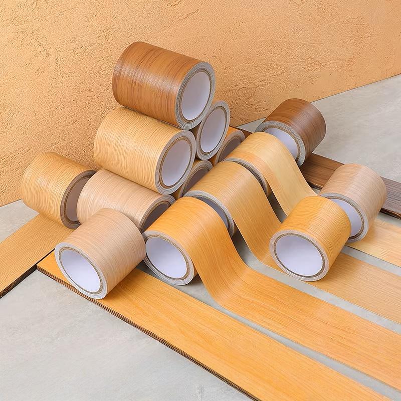 1pc Realistic Wood Grain Repair Adhensive Duct Tape Floor Furniture Renovation Skirting Line Sticker Home Decoration