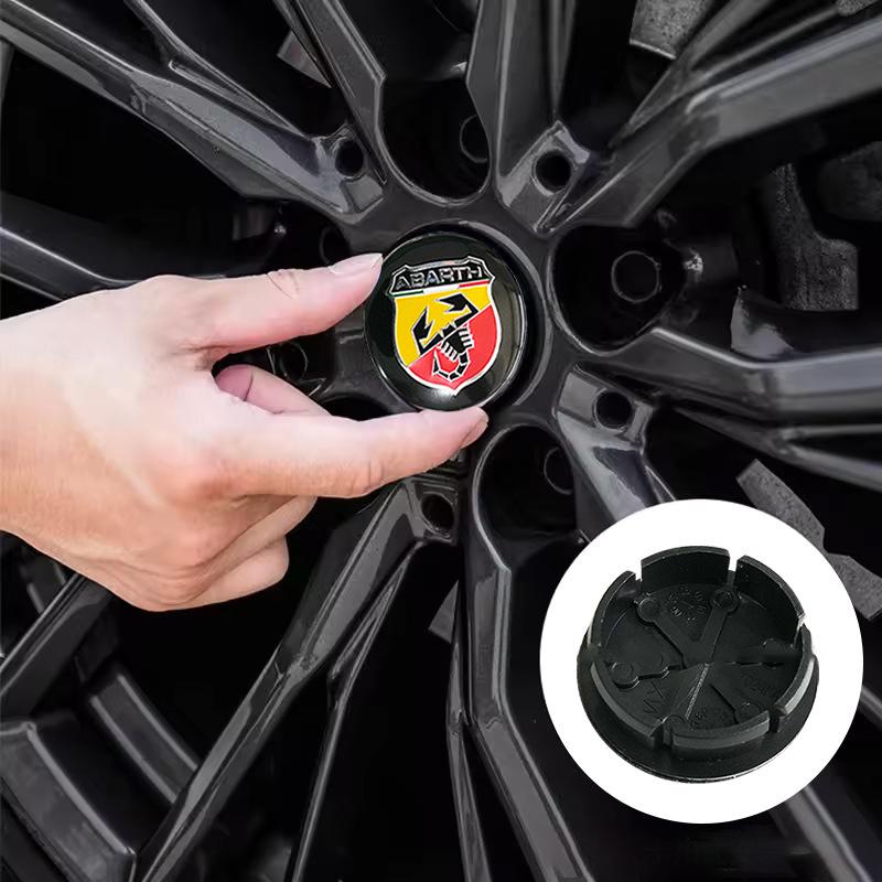 4 ks 56mm Krytka náboje kola auta Samolepka s emblémem Příslušenství Pro Fiat Abarth 500 Tipo FR Panda Argo Freemont Viaggio Bravo Punto Doblo