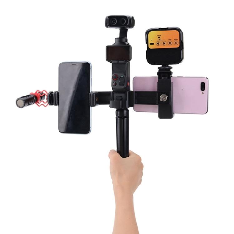 Expandable Phone Recording Mount Kit for 2.36-3.94Inch Double Phone Live Streaming,Support Bracket for Creators Workflows