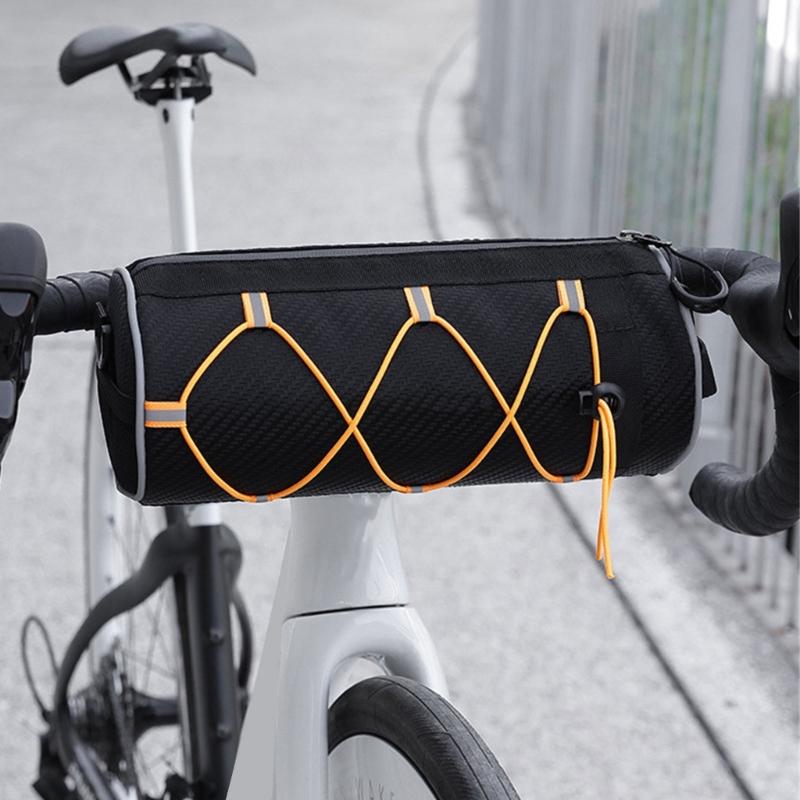 Road Bike Handlebar Bag Waterproofs Bike Front Bag Portable Cycling Pouch Large Capacity Bike Frame Tube Bag Enduring