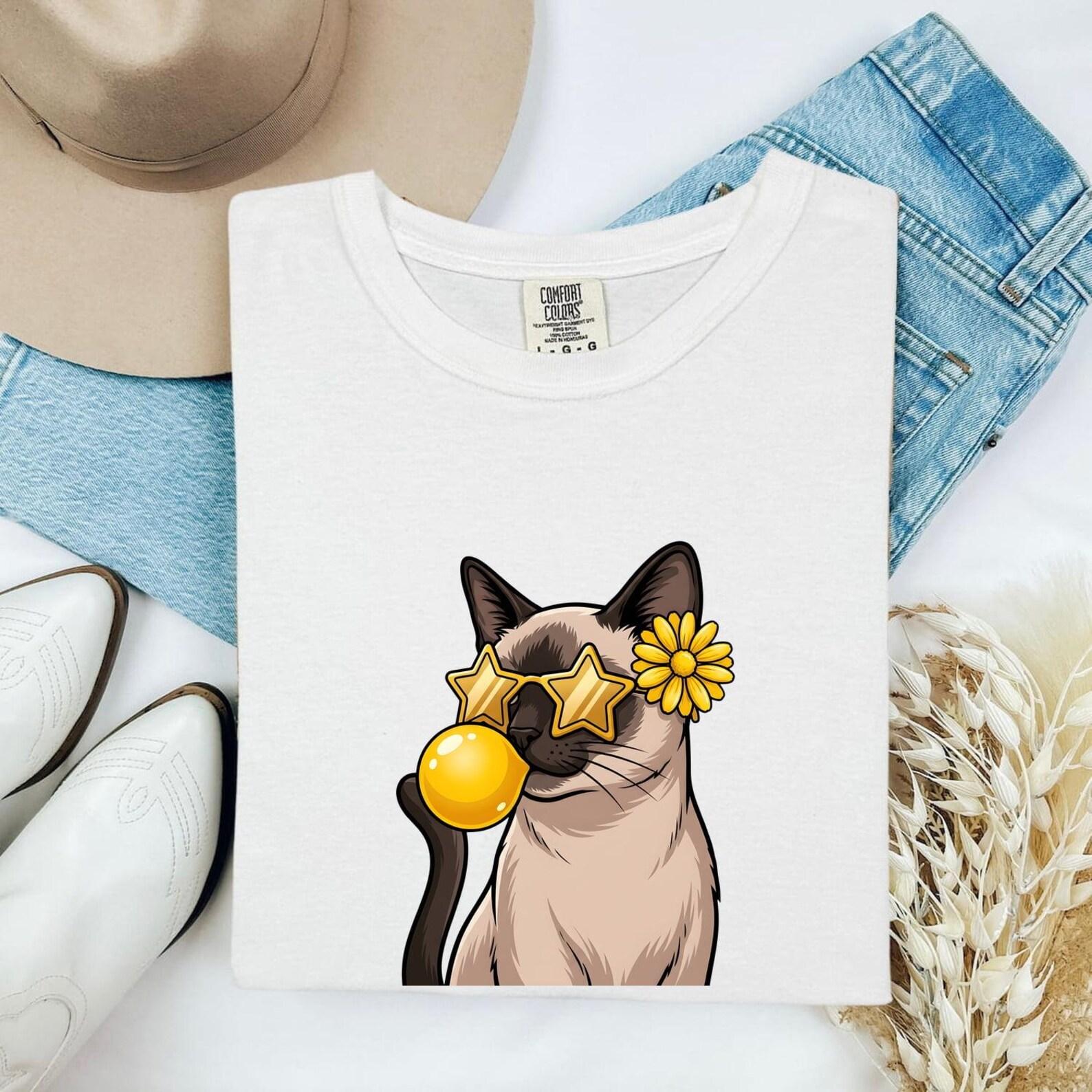 Siamese Cat Shirt Cat Getaway Gift Women Line Art Tee Cat T-Shirt Feline Fan Simple Graphic Getaway Design Cat Illustration Minimalist 4XL