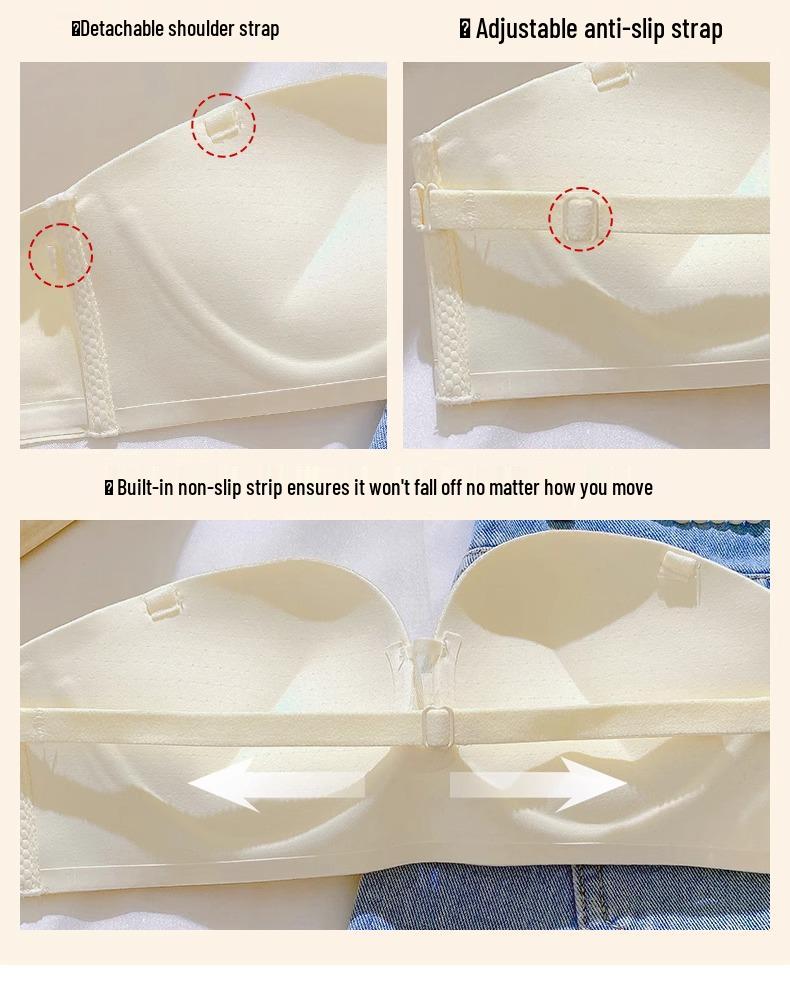 Reggiseno Push-Up Senza Spalline Senza Cuciture per Seno Piccolo – Senza Ferretto, Antiscivolo, Regolabile, Sollevante e con Bellissimo Design sulla Schiena