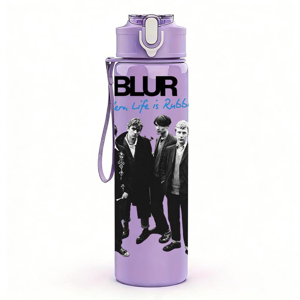1PC Blur Britpop Band Group Vintage Portrait Print 750ml Portable Sports Water Bottle Leakproof Gym Outdoor Travel Drink Cup