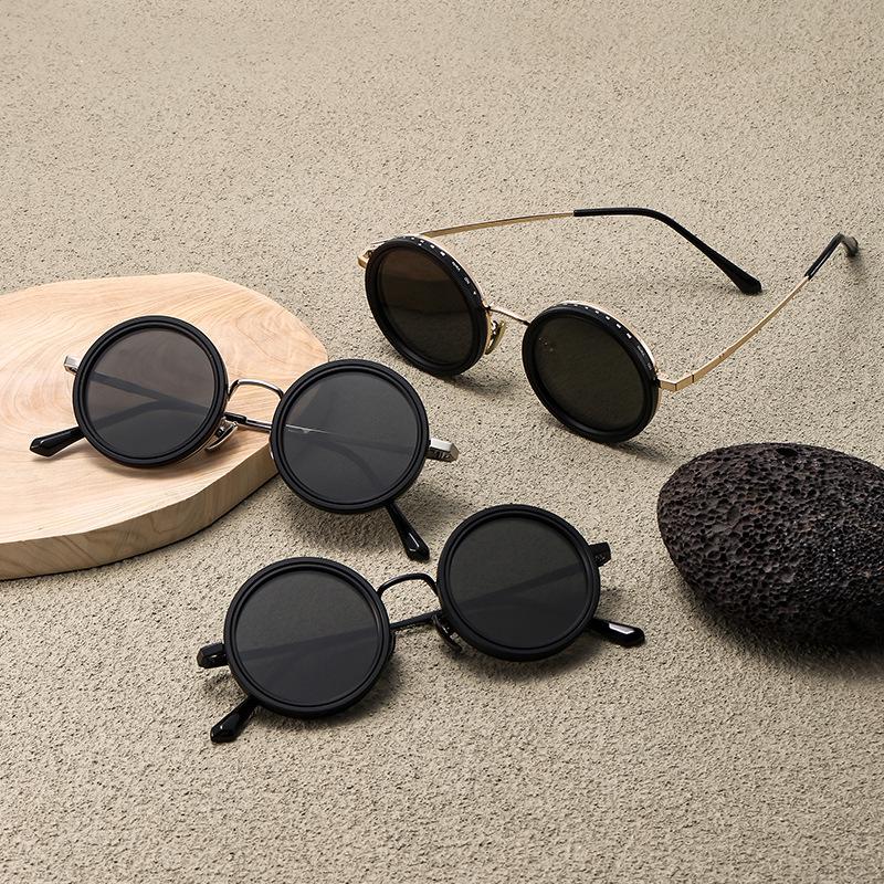 Nastavitelné polarizované sluneční brýle: Unisex Punkový Styl, Lehký Kulatý Rám, Redukce Světla s Otočným Filtrem Úrovně ND9