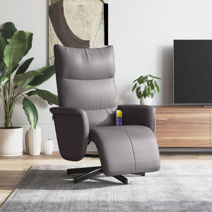 VidaXL Fauteuil Inclinable de Massage avec Repose-pieds, Chaise de Relaxation avec Dossier, Siège avec Accoudoirs Salon, 356595