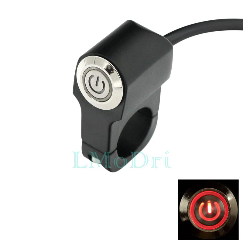 LMoDri Motorcycle Switches 7/8" 22mm Handlebar Mount Switch Headlight Hazard Brake Light Power ON-OFF With Indicator