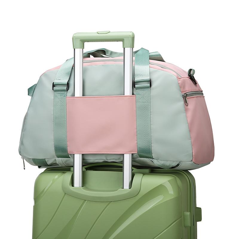 Multi-purpose color-blocking sports backpack for women with separate compartments for wet and dry items, shoe compartment, gym bag, hand-held Oxford