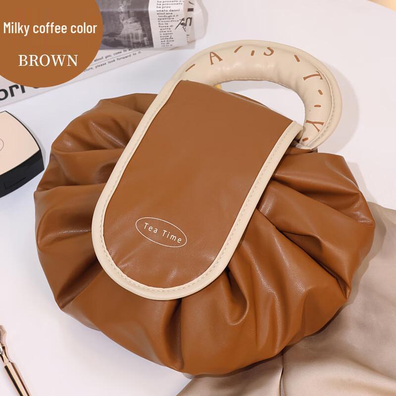 

AiyiJiu Portable Drawstring PU Leather Cosmetic Bag One Size