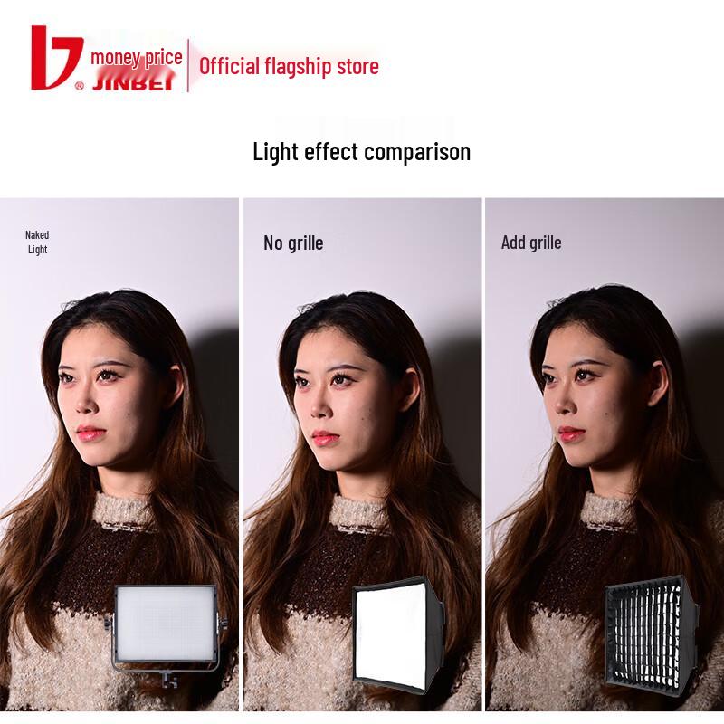 JINBEI Quick-Release Grid Softbox for P80RGB/BI: Ideal for Video Photography and Soft Lighting.