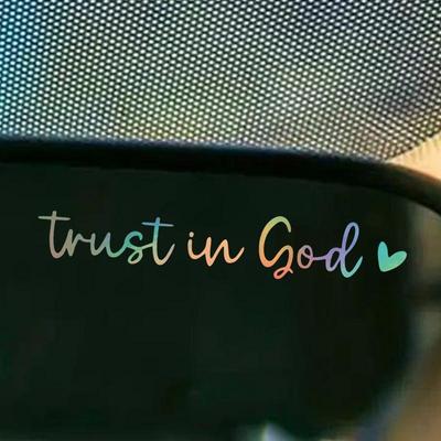 Rear View Glass Accessories For Women Vehicles Window Decals Trust In God Car Stickers Car Decor Rear View Glass Accessories Car