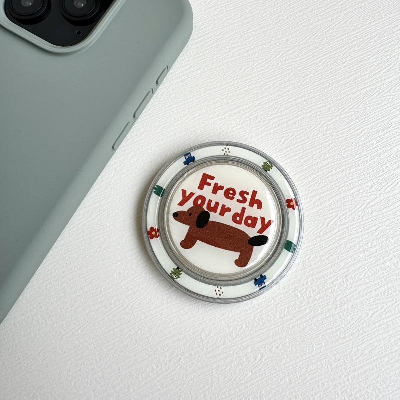 Корейский Милый Мультяшный Магнитный Держатель Griptok для Телефона Magsafe Подставка для iPhone 16 Складной Беспроводной Зарядный Чехол Кольцо-Держатель