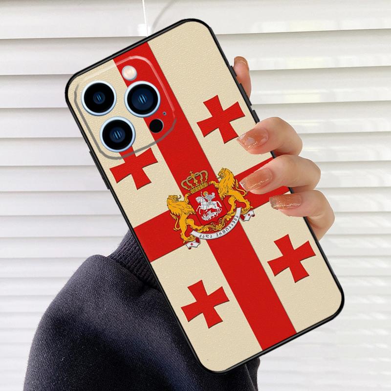 Georgien Flagge Handyhülle Für iPhone 17 16 15 13 11 12 14 Pro Max mini 15 16 Plus 16e 17 Air Cover Fundas