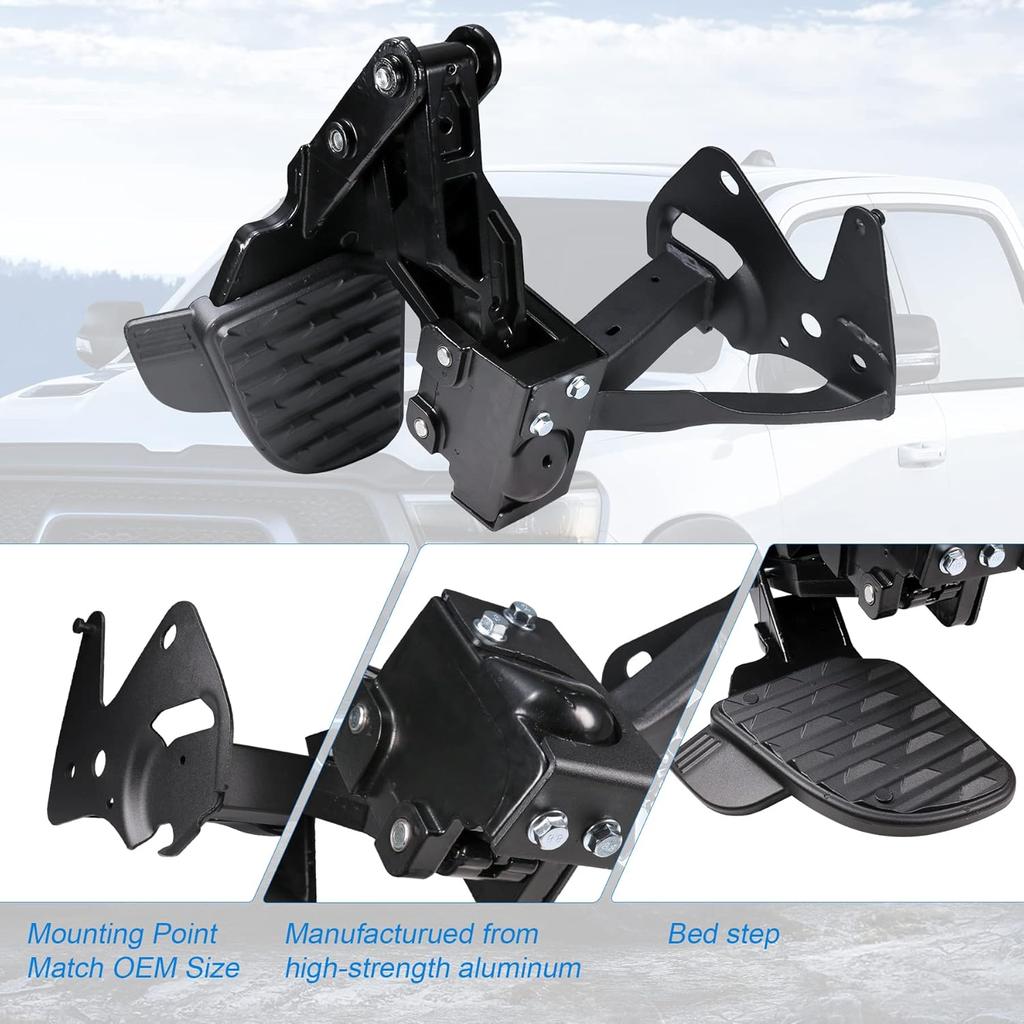 Rear Bed Step Replacement for 2019 2020 2026 2026 Dodge Ram 1500 DT Dual Exhaust New Body Style Retractable Bumper Step