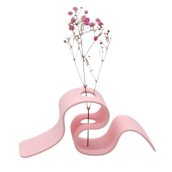 Creative Plant Display 3D Printed Dried Flower Stand, Curved Ribbon Vase, Decorative Holder, Bedroom Container Artificial Rack for Living Room