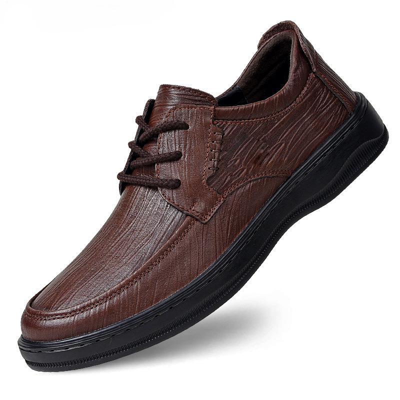 British Style Summer Men s Breathable Leather Shoes - Casual  Formal Black Shoes 44