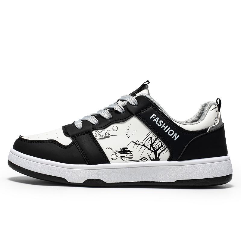 Men's Breathable Sneakers Casual White Shoes, Fashion Sports Shoes, Lightweight Athletic Shoes