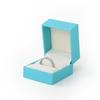 Scatola Portagioie Quadrata Tiffany Blue con Grana di Pelle per Anello, Ciondolo, Bracciale e Accessori