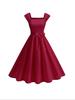 European and American Women's Sleeveless Dress Solid Color Cotton Vest Skirt Retro Elegant Temperament Skirt