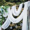 White Wedding Decoration Tulle Roll Crystal Organza Sheer Fabric For Wedding Birthday Party Backdrop Weeding Chair Sashes Decor 160*100cm