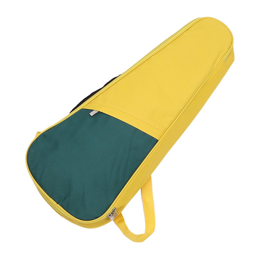 23in 24in Ukulele Case Oxford Cloth Waterproof Adjustable Shoulder Straps Ukulele Padded Bag Backpack Yellow Dark Green