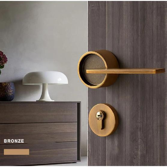 Serrature per Porte in Lega di Zinco Maniglia per Porta della Camera da Letto Stile Nordico Maniglia per Porta Interna Cilindro della Serratura Serratura per Porta Sicura Silenziosa Ferramenta per la Casa