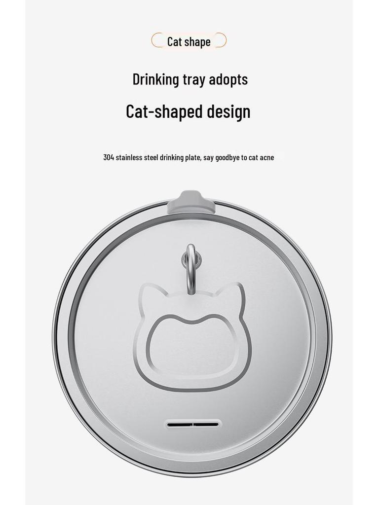 Simulated Faucet Pet Fountain with Automatic Circulation & Multi-Stage Filtration, Stainless Steel Design