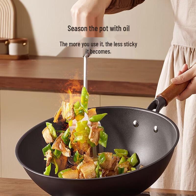 COOKER KING Non-Stick Titanium-Iron Stir-Fry Wok