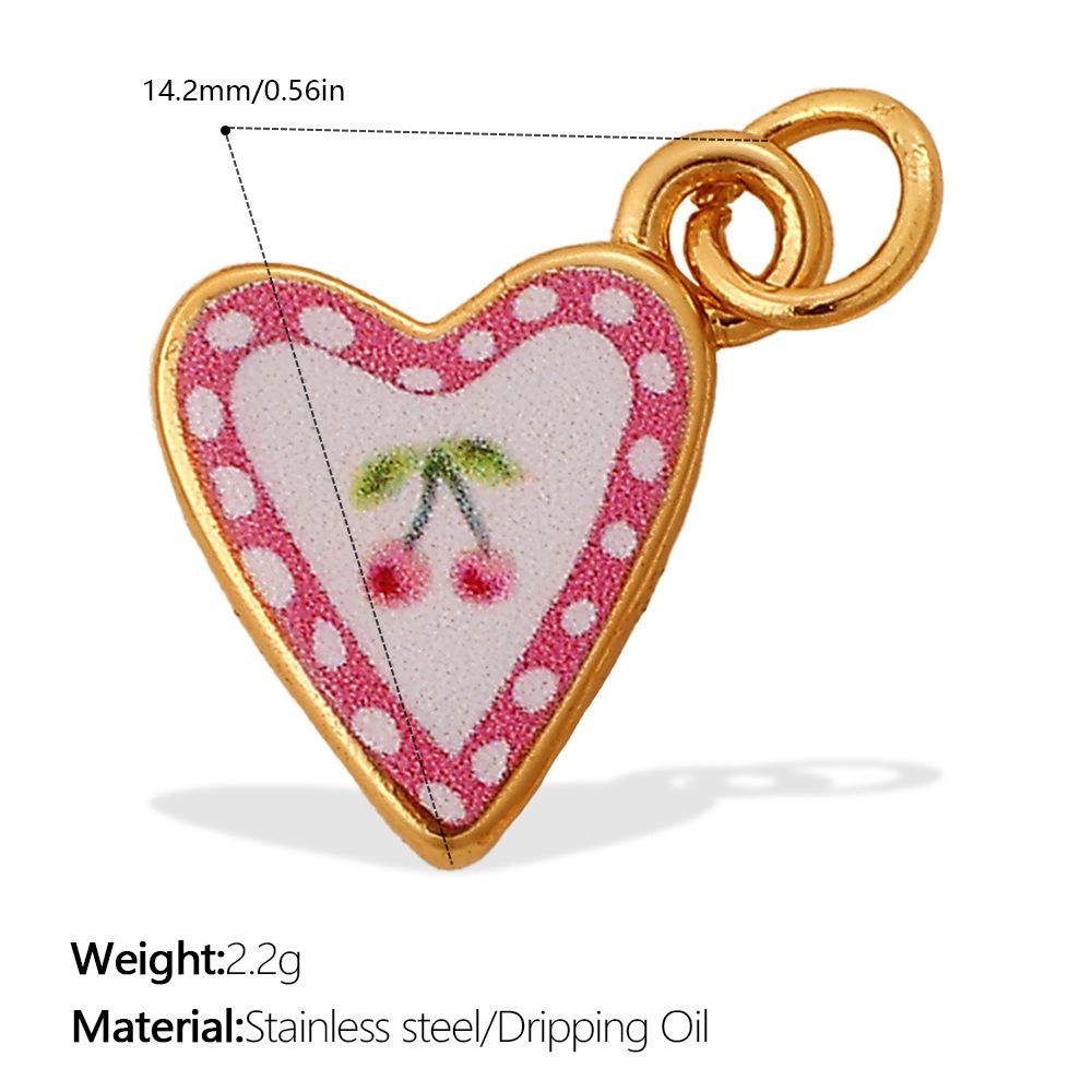 Fashion Enamel Round Brand Pendant Mama Strawberry Love Shape Exquisite Small Pendant