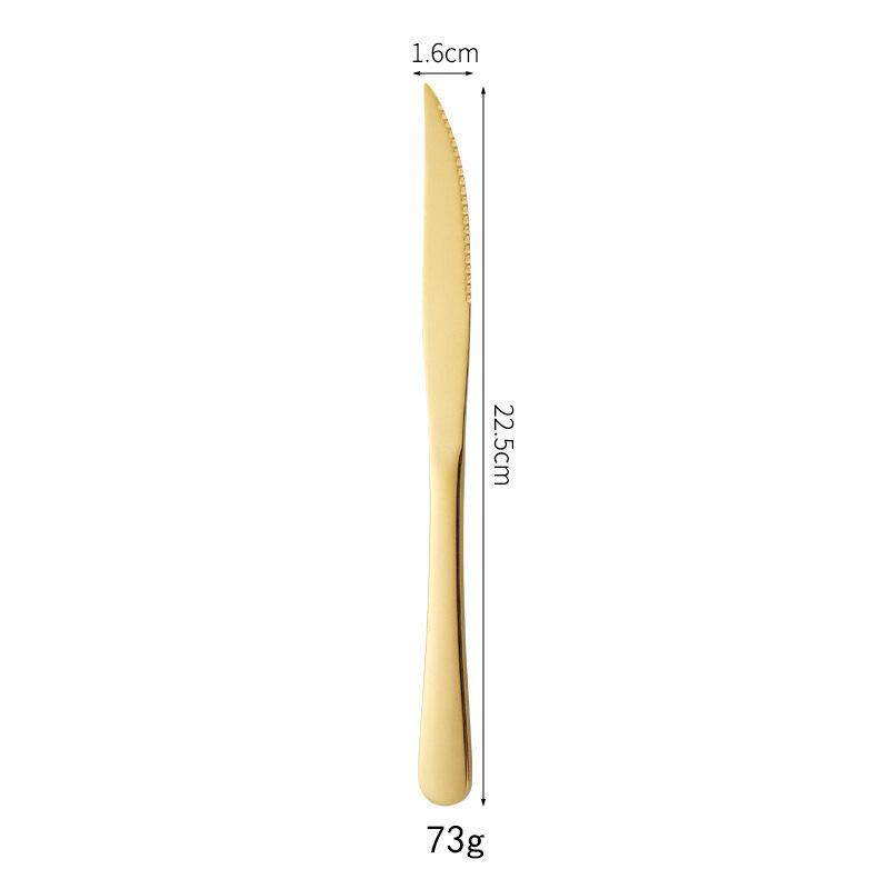 Stainless steel tableware, knives and forks, spoons, western food steak knives and forks, household thickened pointed spoons, round spoons, supplies