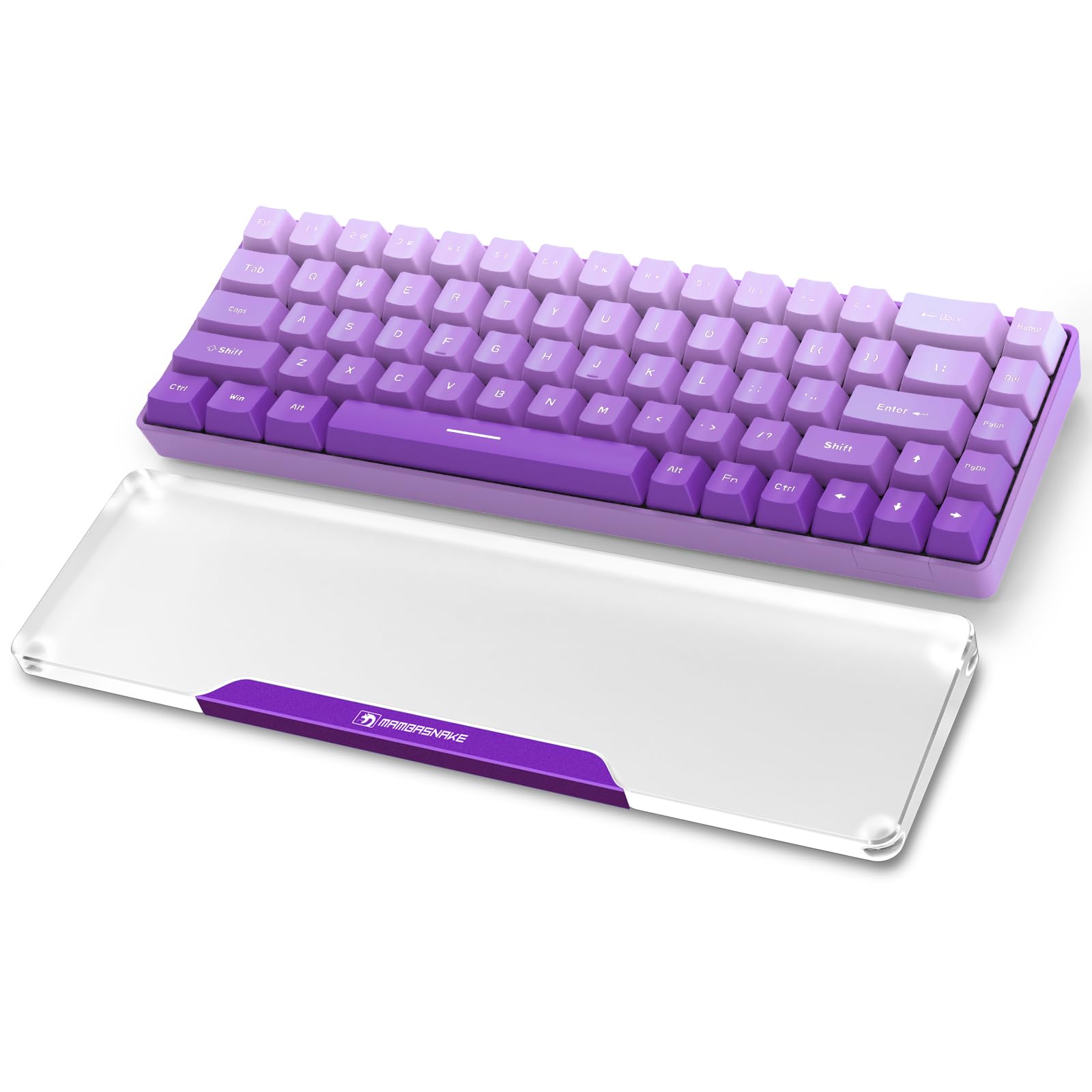 

MAMBASNAKE Keyboard Wrist Rest CNC Aluminum Alloy Acrylic 68 Keys Transparent Material Smooth Surface Frosted Design Ergonomic Reduce Fatigue