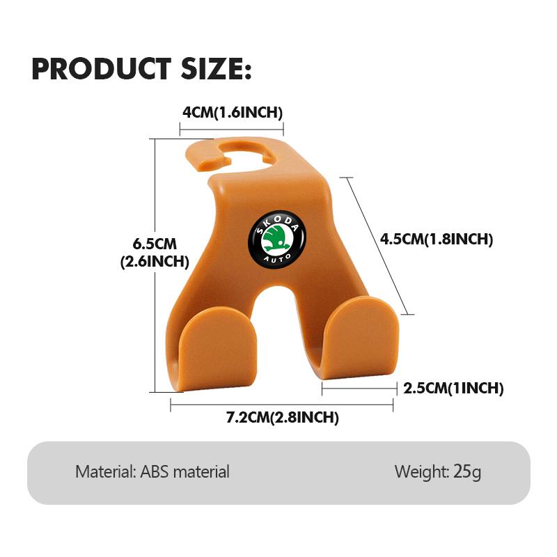 AAABR1 ABS Car Headrest Hook Rear Seat Back Hooks Hanger Interior Accessoies For Skoda Octavia A5 A7 RS Fabia Superb Rapid Karoq