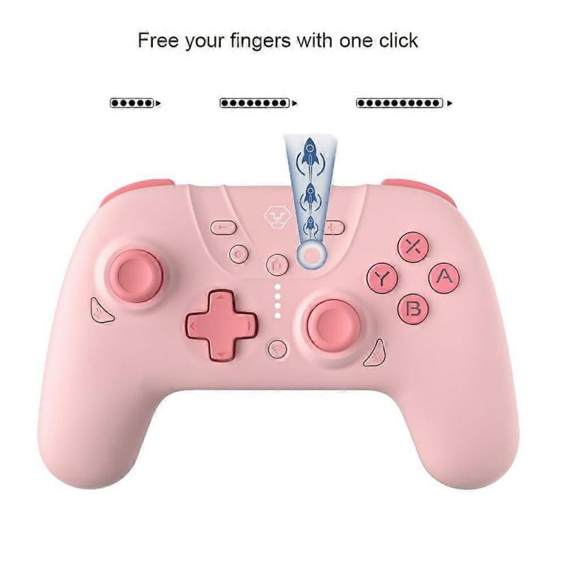 Wireless Switch Pro Controller, Dual Shock Gamepad Rechargeable Joystick Support Turbo, Macro, Gyro Axis, for Switch/Lite/OLED/iOS/Android/PC(Green)