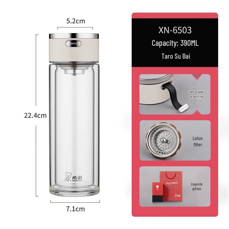 Xinuo Double-Layer Anti-Scald Borosilicate Glass Cup