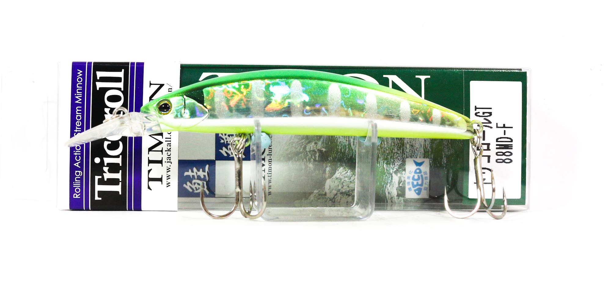 

JACKALL Minnow Timon Tricolor GT 88mm Flash Greenback Lure 88MD-F 10.8g