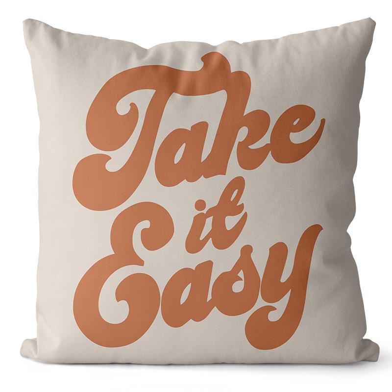 Cream Printed Throw Pillow Cover Earthy Nordic Abstract Cushion Sofa Car Office Cushion Cover